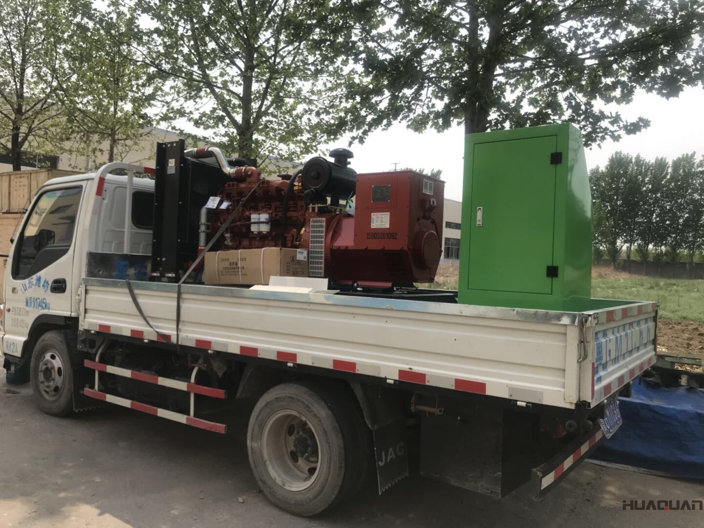 2018年4月28華全動力120kw自動化發(fā)電機(jī)組發(fā)往青島